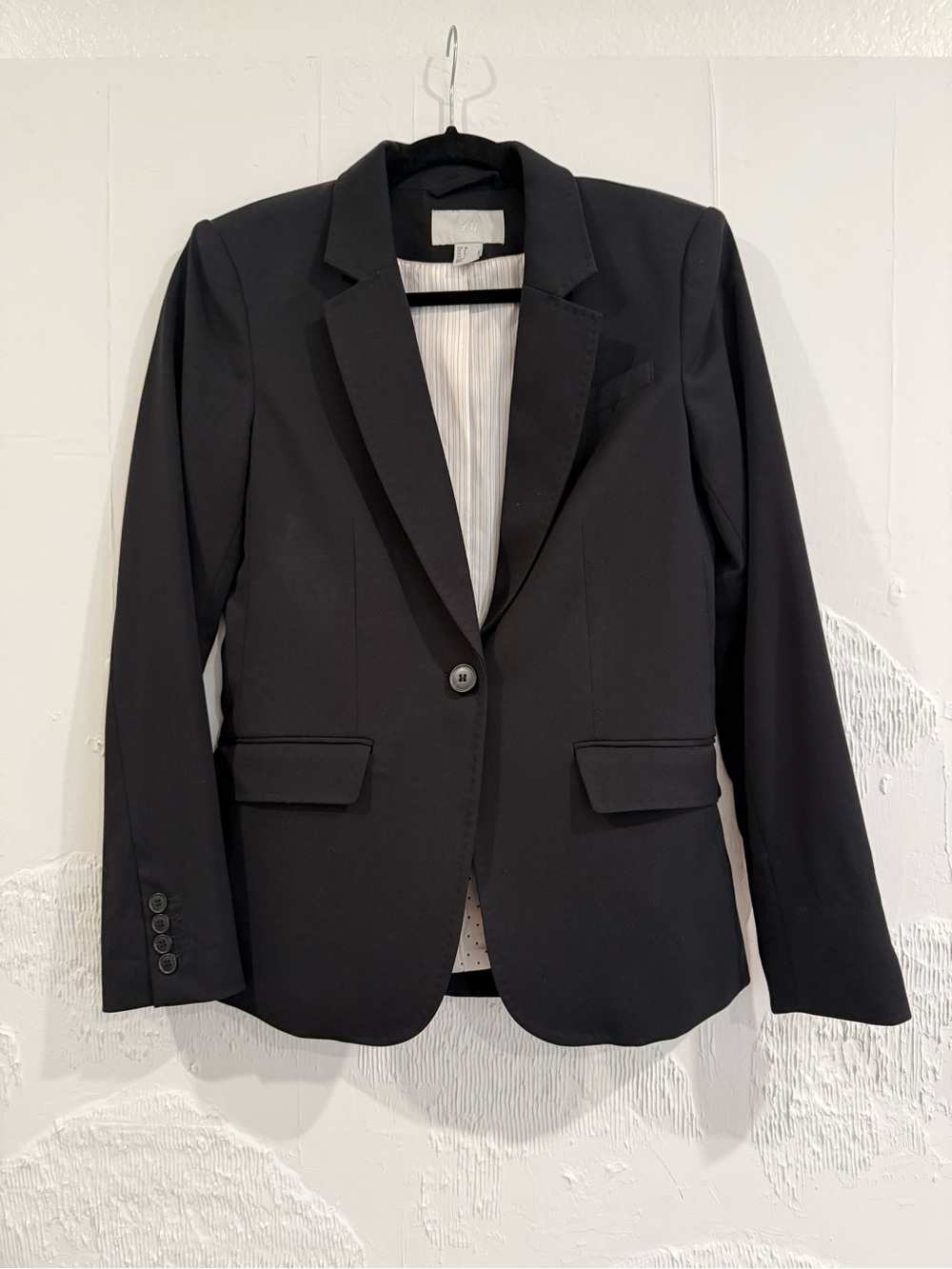 H&M Black Single-Button Women's Blazer - Tailored Suit Jacket
